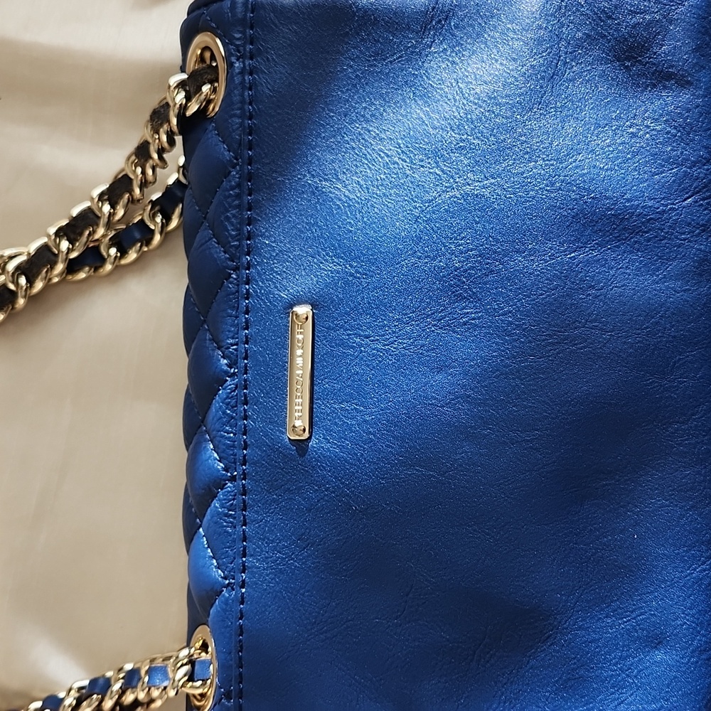 Rebecca Minkoff Ex Cond Light Navy Leather Quilted Crossbody Bag, $75 - Picture 14 of 15